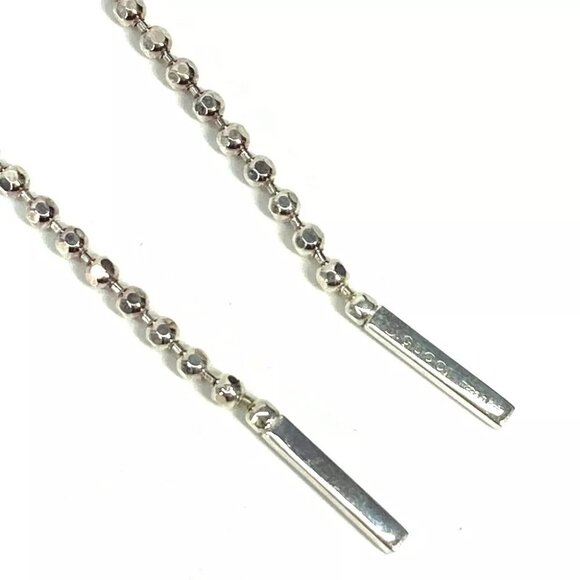 GUCCI Hook Chain Logo Bar lariat Long Swing Drop Accessories Pierce Metal Silver - Picture 4 of 7